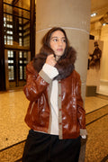 The faux leather collar